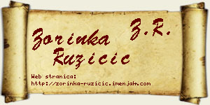 Zorinka Ružičić vizit kartica